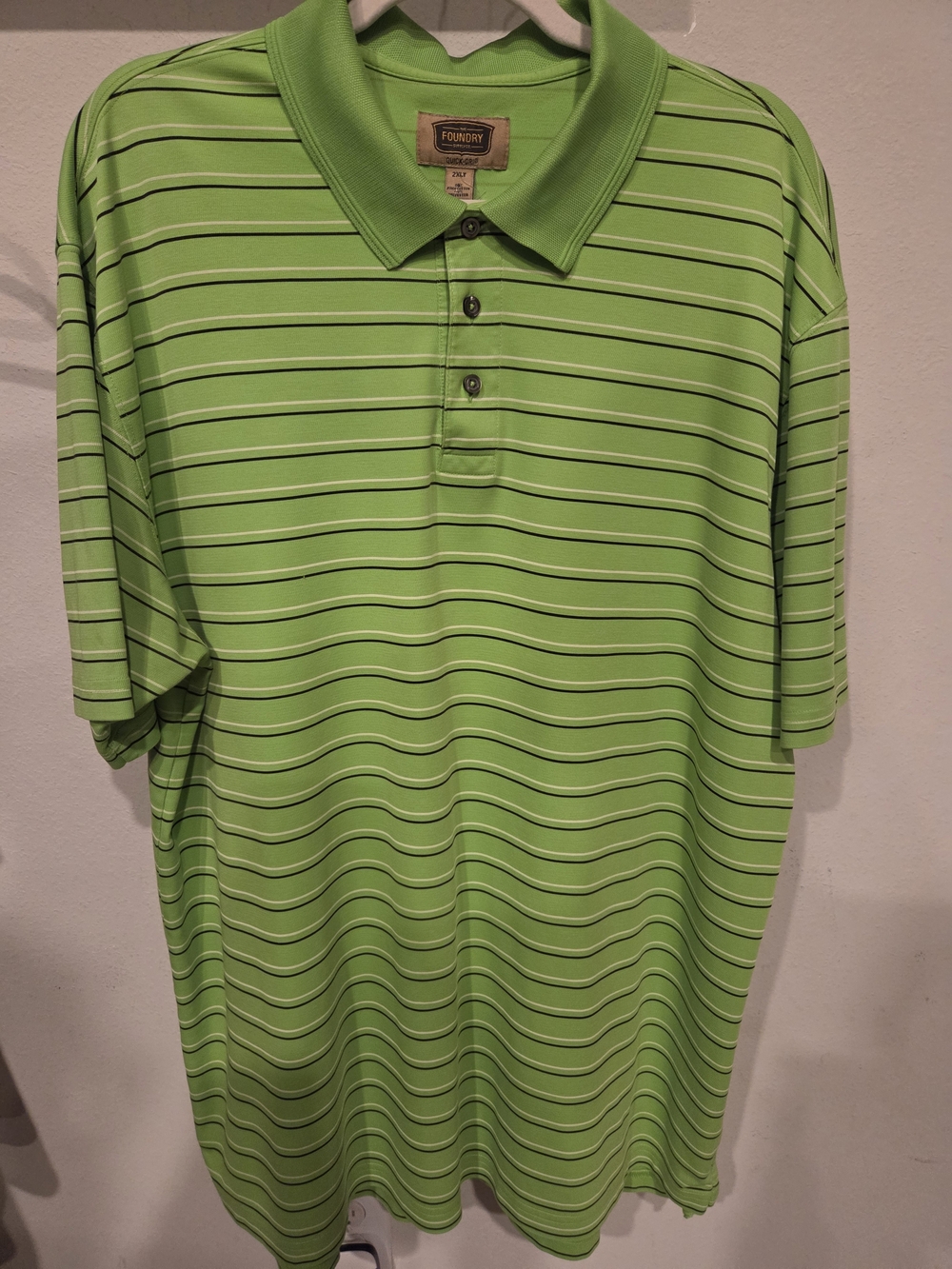 The Foundry Supply Co. Men's Lime Green Striped Polo
